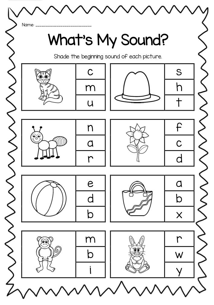 Beginning Sounds Printable Worksheet Pack Kindergarten 
