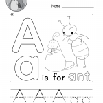 Cute Uppercase Letter A Coloring Page Free Printable